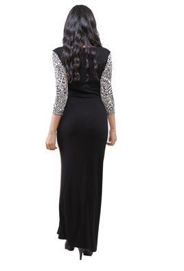 2987 Dodona Tasarım Siyah Şık Kışlık Elbise